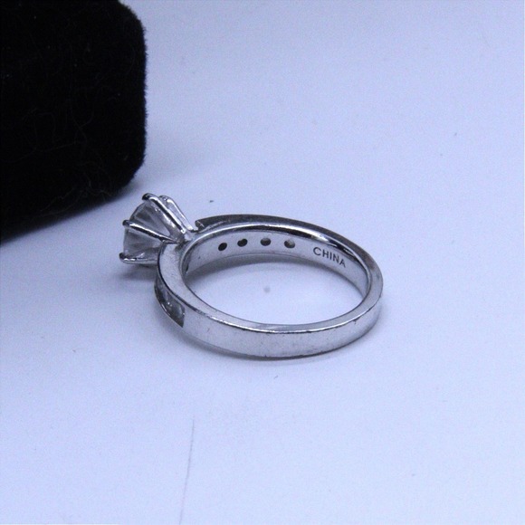 Sterling Silver 925 Round Cut CZ Channel Set Engagement Ring Size 7.25